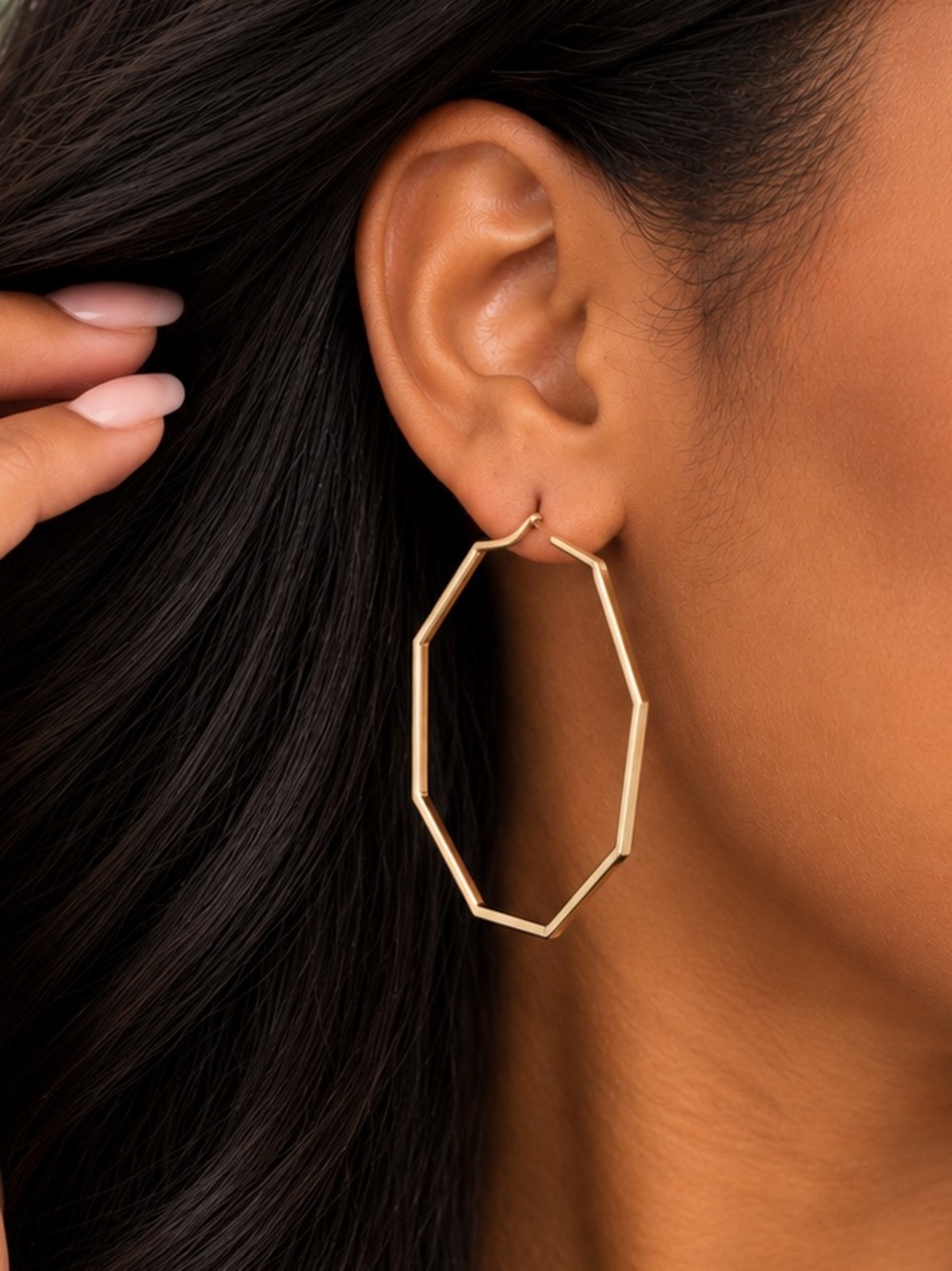 Gold Geometric Hoop Earrings